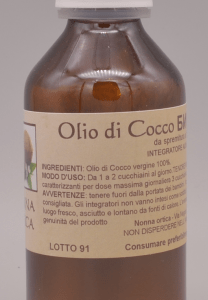 olio di cocco vergine bio